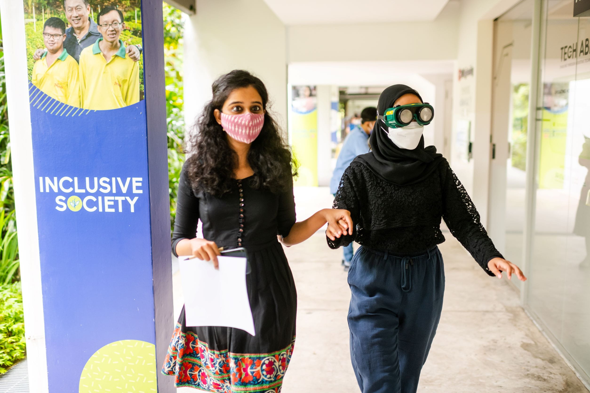 The Fellows participating in a blind simulation activity